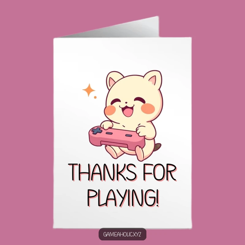 Free Printable Thank You Card: Gamer Creature Joy! Downloadable Gratitude Gift