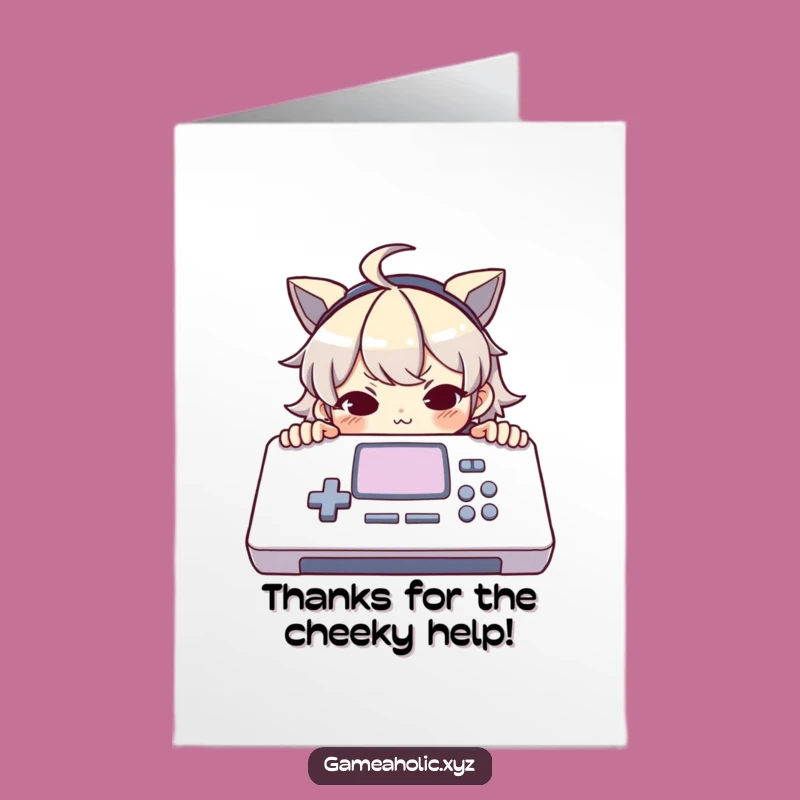 Free Printable Thank You Card: Mischievous Console Character Downloadable Gift