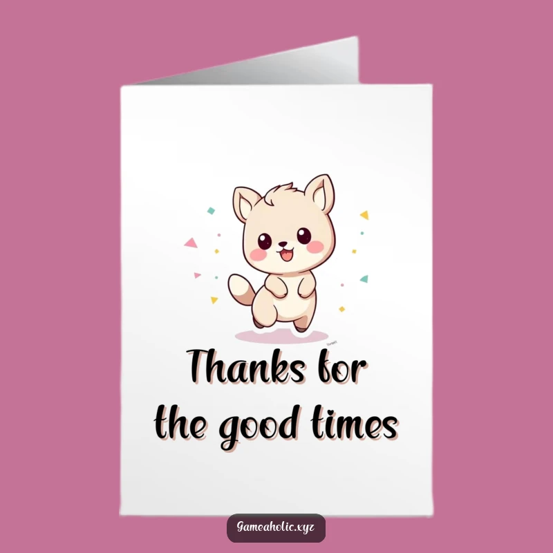 Free Printable Playful Animal Thank You Card - Confetti Thanks Downloadable Gift