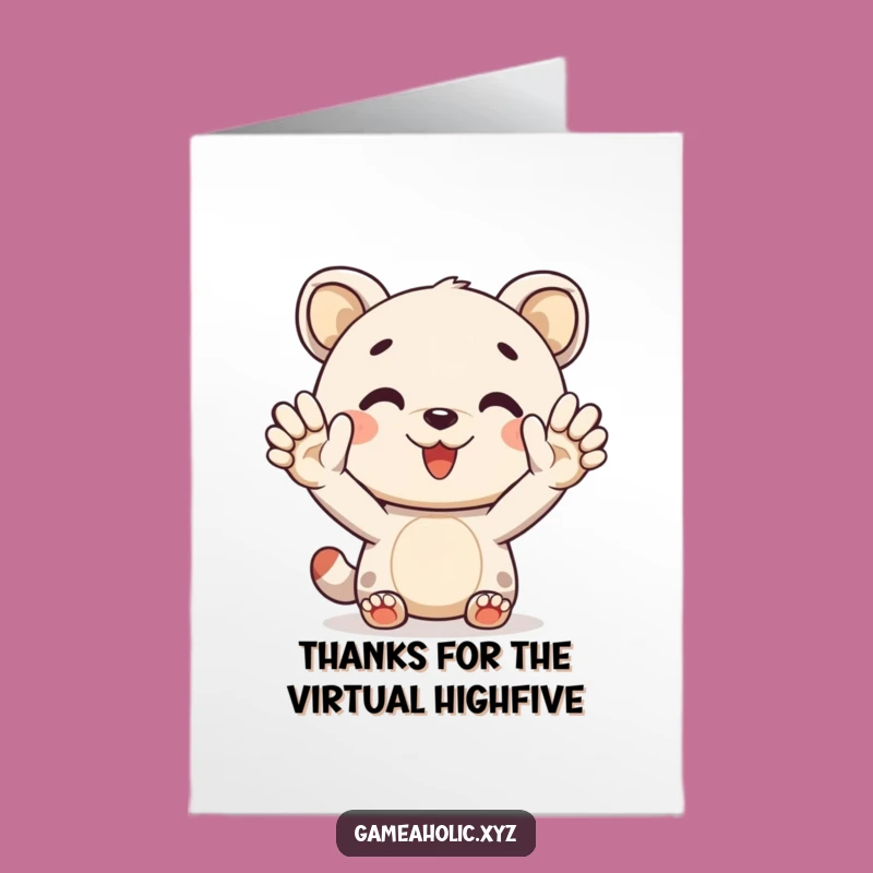 Free Printable Thank You Card: High-Five Animal Gratitude, Downloadable & Print at Home Appreciation