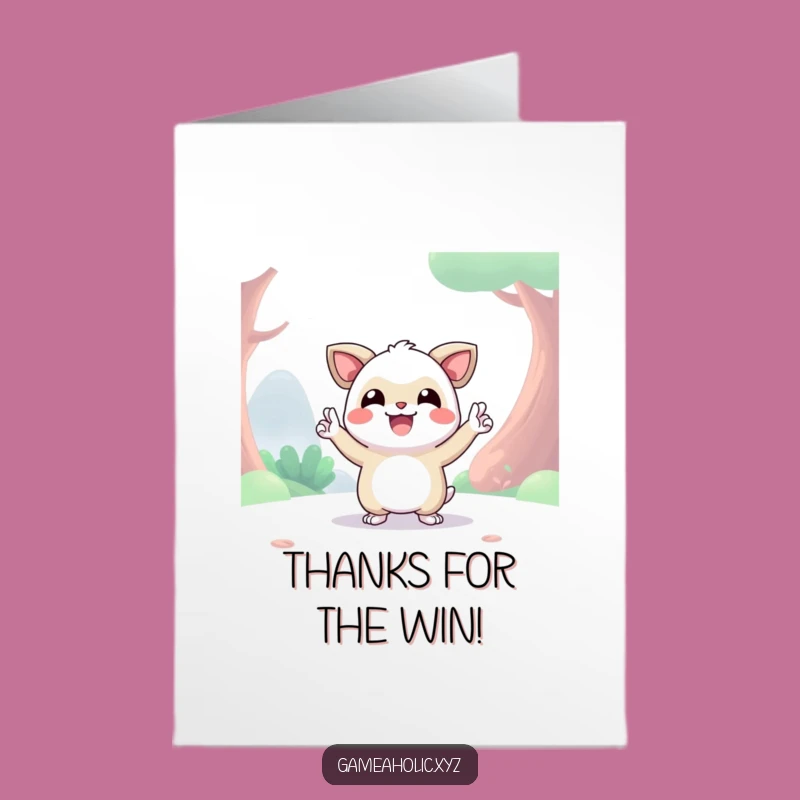 Thank You Free Printable Card: Creature Victory, Digital Gratitude