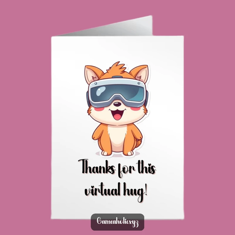 Free Printable Funny VR Animal Thank You Card: Oversized Goggles Downloadable Gift