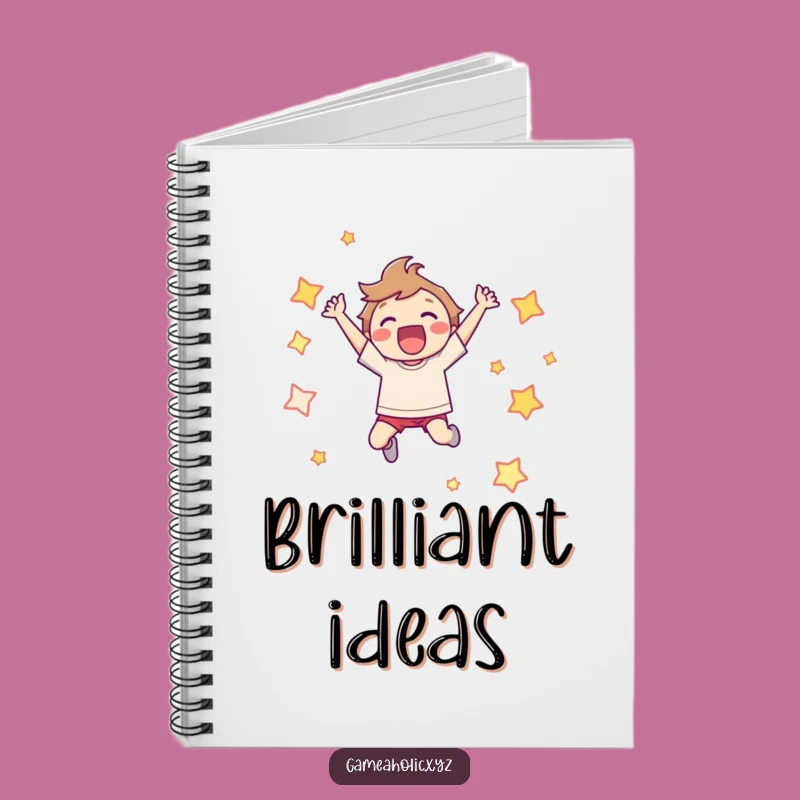 Funny Notebook: Joyful Leaping Character Pixel Star Ideas Gift