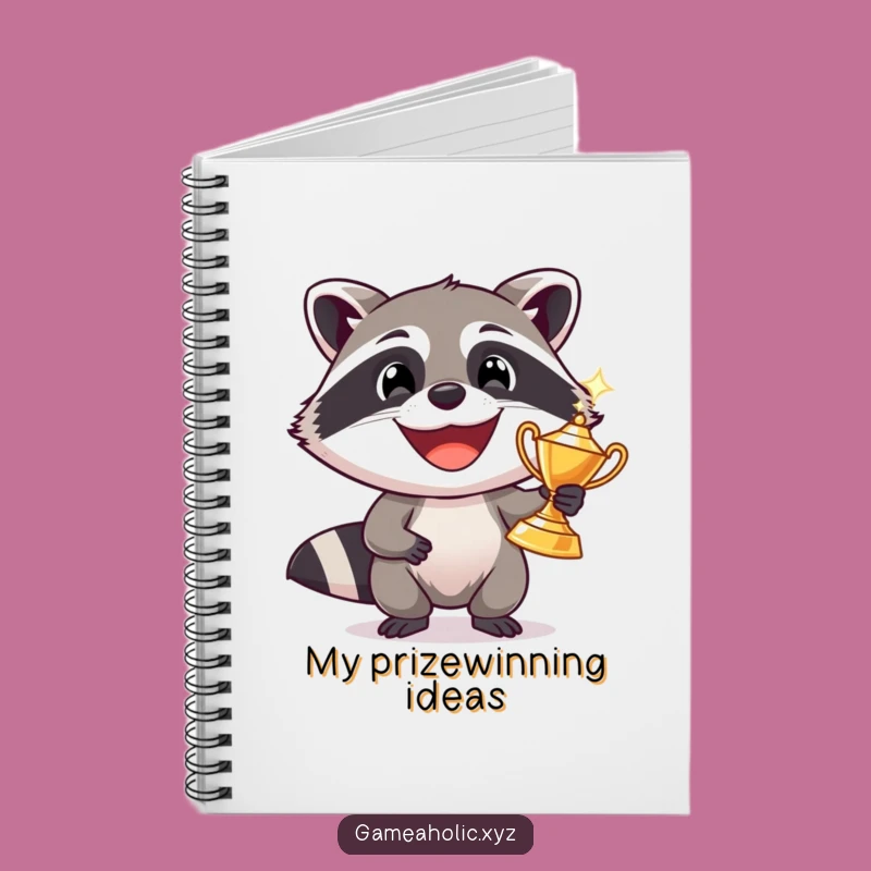 Funny Raccoon Trophy Notebook: Grinning Bandit Journal, Hilarious Stationery