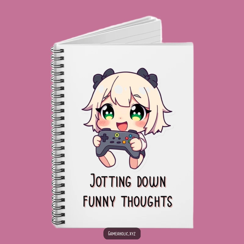 Funny Gamer Notebook: Giggling Character with Controller - Jot Down Ideas