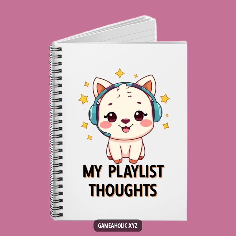 Funny Animal Gamer Notebook - Cheerful Starry Headset Player, Creative Funny Gift!