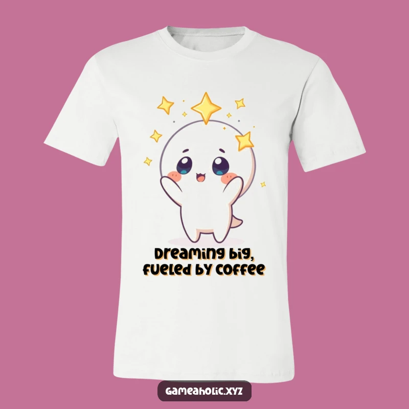 Funny Wishful Thinker T-Shirt: Character Chasing Floating Icon, Great Gift