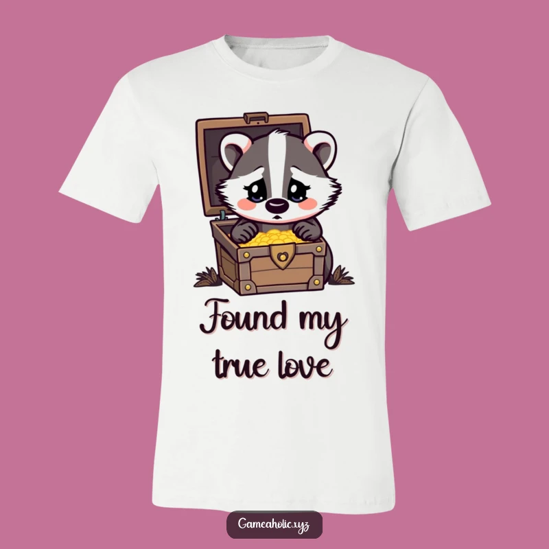 Funny Badger T-Shirt: Heart Eyes, Treasure Obsessed, Comfy Humor Tee Gift