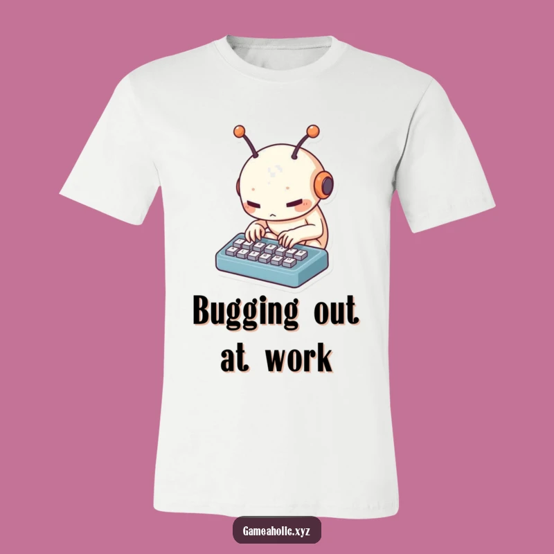Funny Alien Tapper T-Shirt: Creature Typing on Keyboard, Hilarious Techie Gift