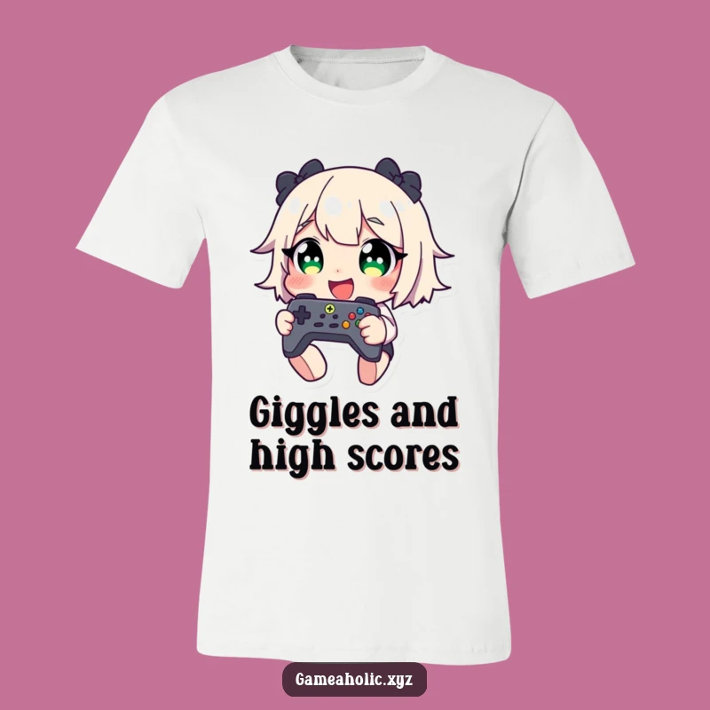 Funny Gaming Giggle T-Shirt: Wide-Eyed Character with Controller - Hilarious Gift