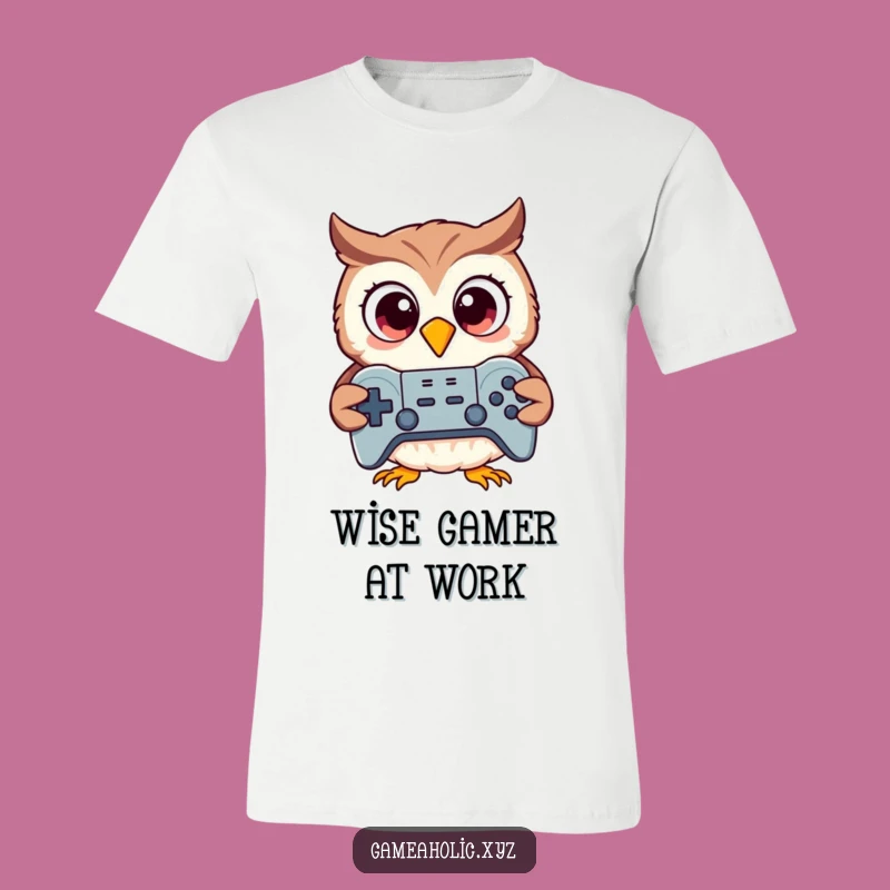 Funny Owl Gamer T-Shirt: Excited Bird Controller Tee, Hilarious Gift for Gamers