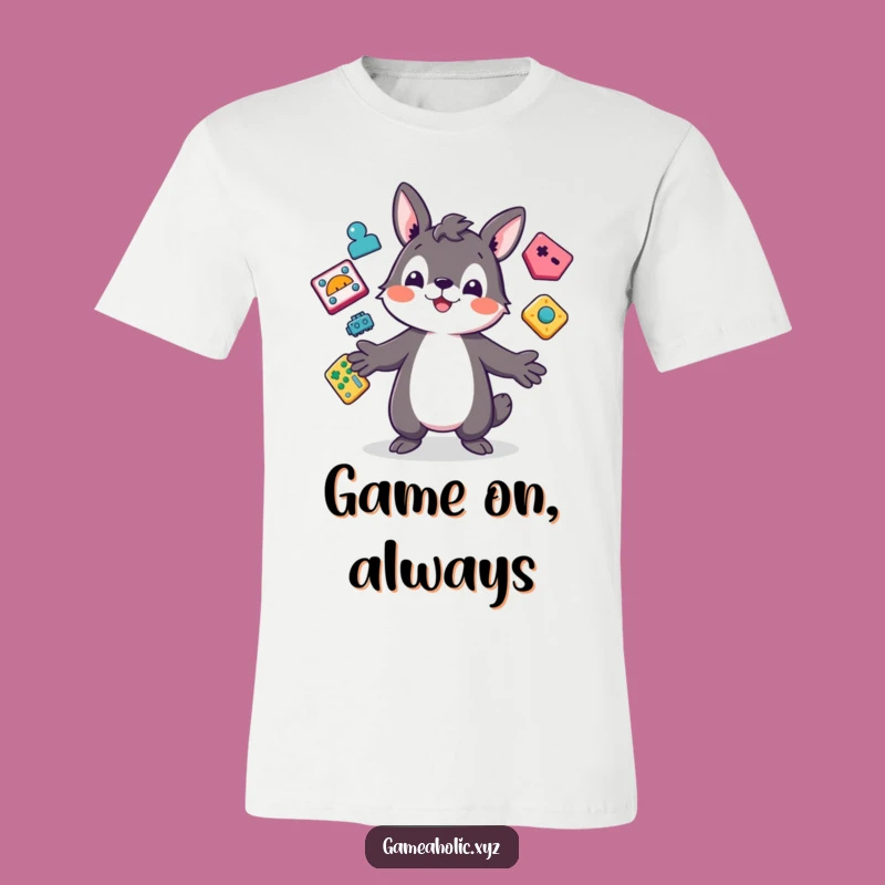 Funny Gaming T-Shirt: Playful Animal Juggling Icons, Ultimate Funny Gift for Players