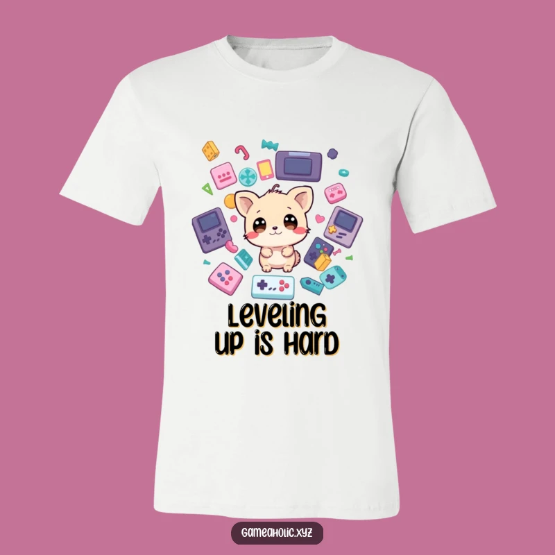 Funny T-Shirt: Gamer Animal's Wide Eyes Surrounded by Falling Game Icons, Hilarious Gift