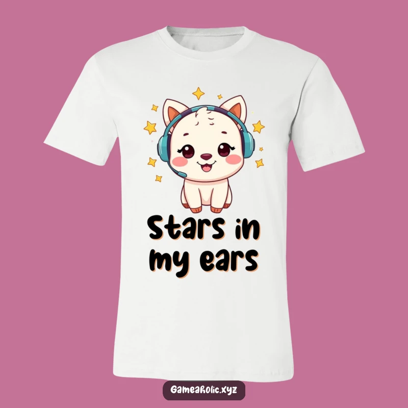 Funny Animal Gamer T-Shirt - Cheerful Starry Headset Player, Magical Funny Gift!