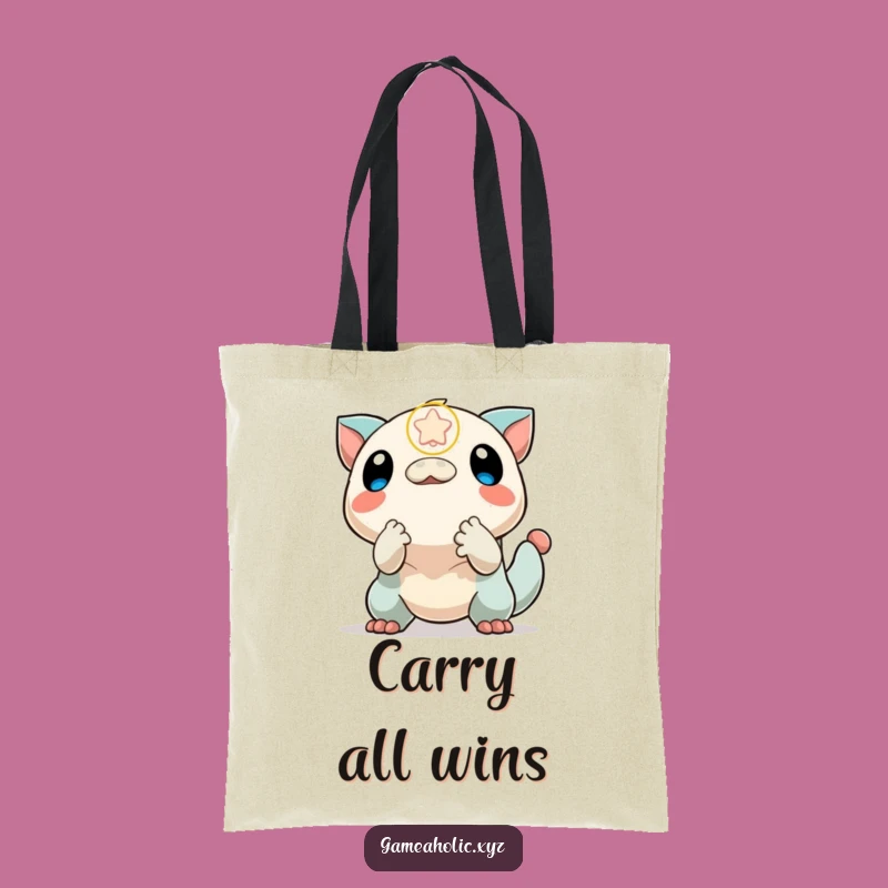Funny Tote Bag: Creature Grabs Power-Up, Practical Funny Gift for Shoppers