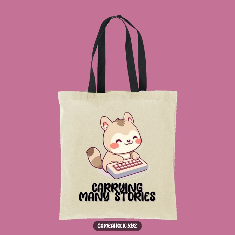 Funny Animal Tote Bag: Carry Your Tech, Smiling Typist, Awesome Gift!