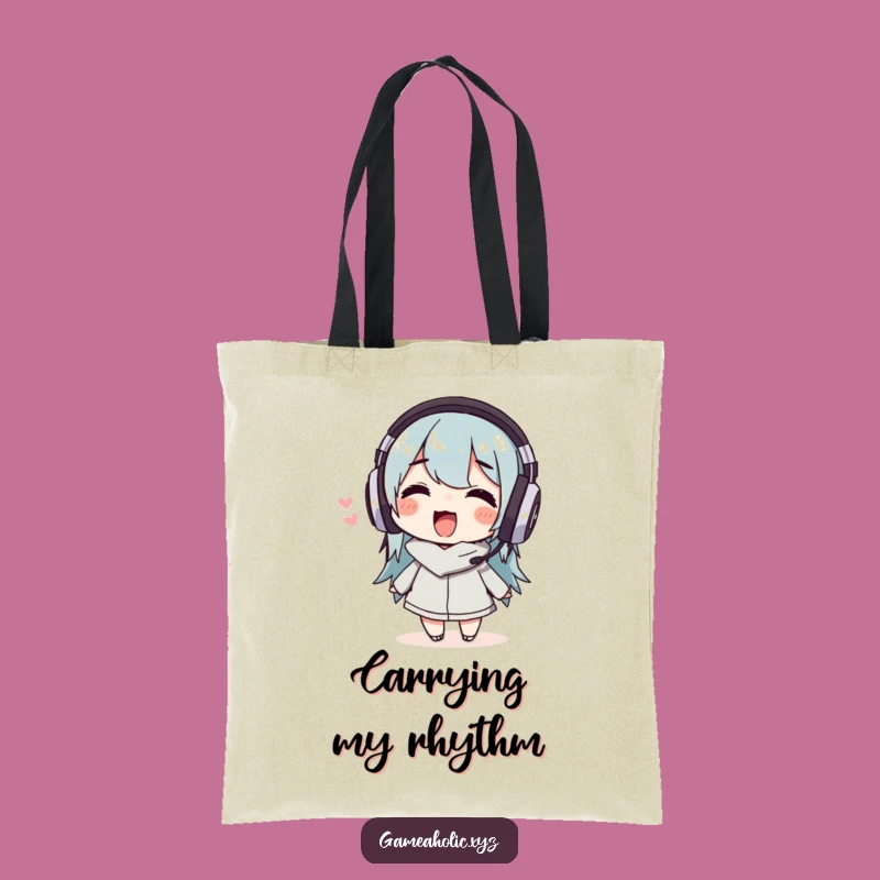 Funny Music Lover Tote Bag: Carry Your Tunes, Wiggling Design, Awesome Gift!