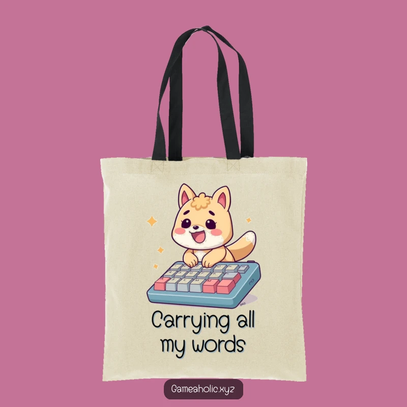 Funny Energetic Typing Animal Tote Bag - Carry Your Keyboard Vibes