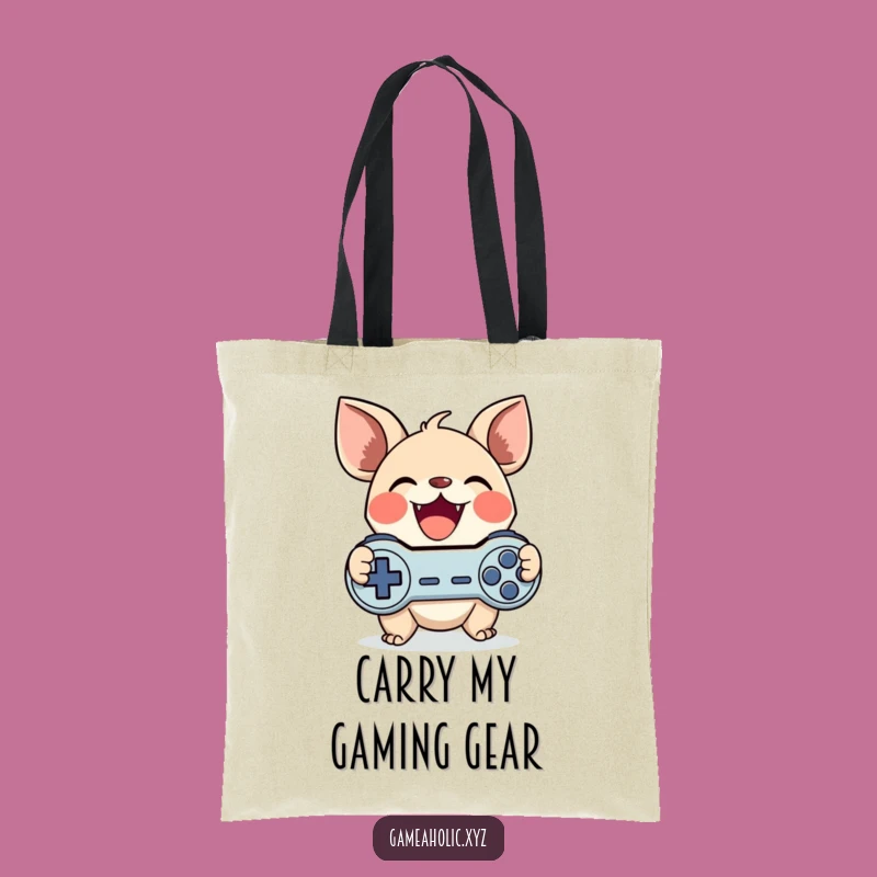 Funny Gamer Creature Tote Bag - Cute Large-Eared Carry-All for Gaming Gear