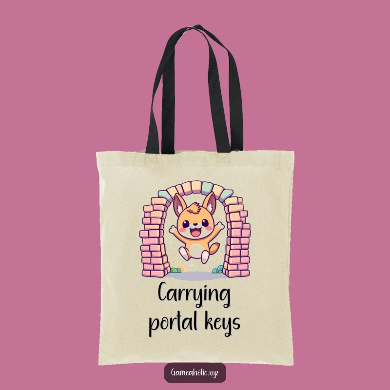 Funny Gaming Tote Bag: Pixel Portal Animal Leaper, Essential Funny Gift