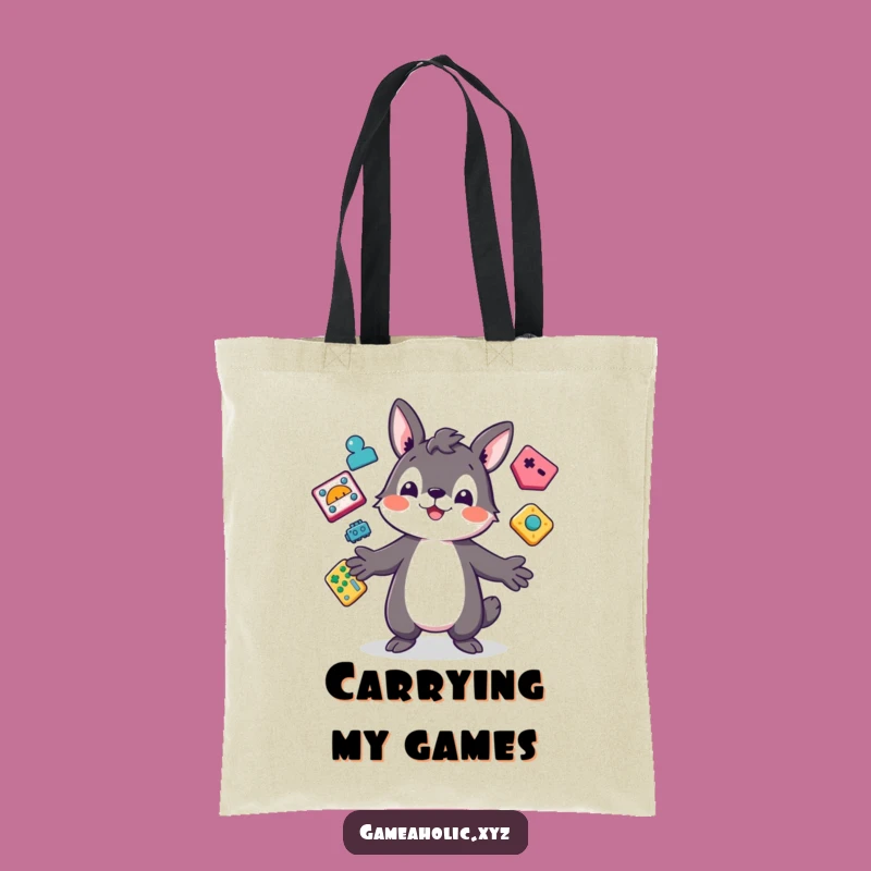 Funny Gaming Tote Bag: Playful Animal Icon Juggler, Essential Funny Gift