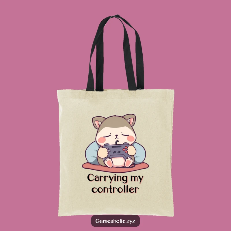 Funny Gaming Tote Bag: Sleepy Animal Controller Carry-All, Essential Funny Gift