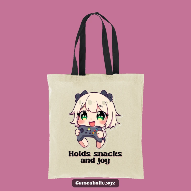 Funny Giggle Tote Bag: Gamer Character with Controller - Carry Your Fun