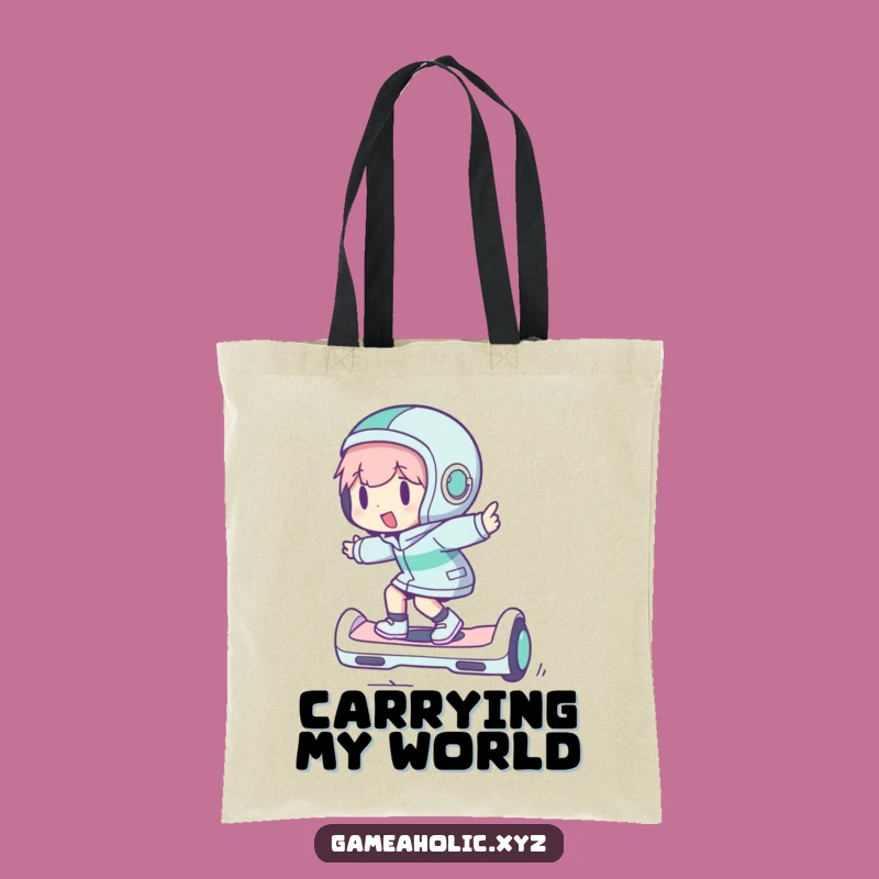 Funny Hoverboard Adventure Tote Bag: Zippy Character Carry-All Gift