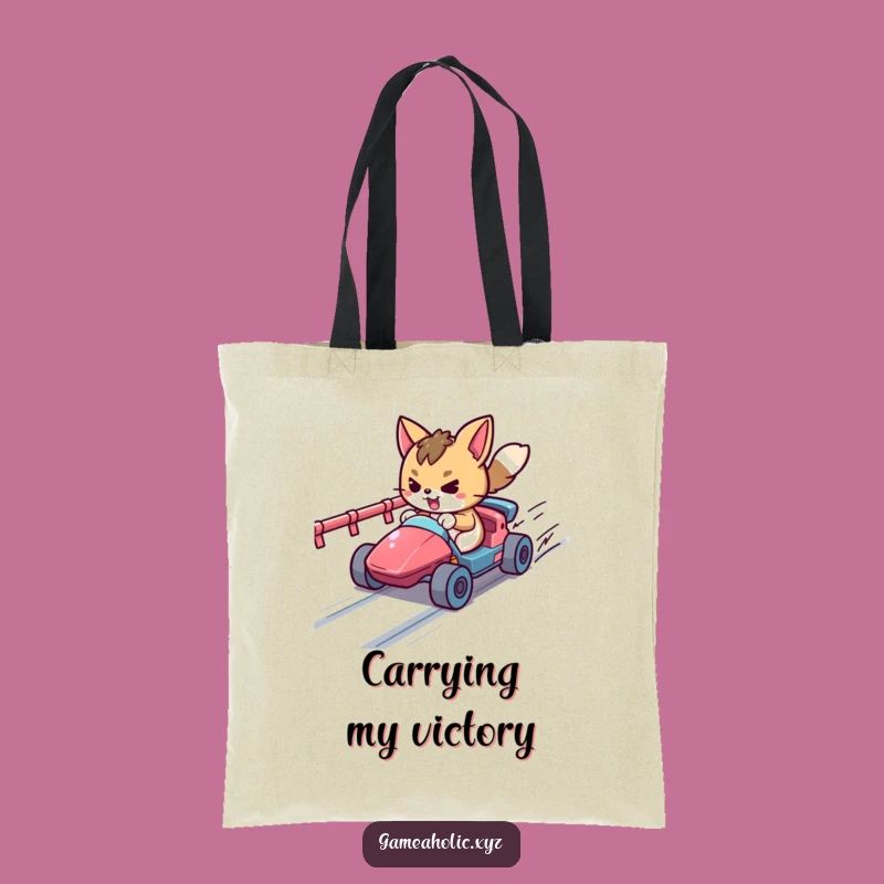 Funny Pixel Racer Tote Bag: Retro Game Accessory, Perfect Funny Gift