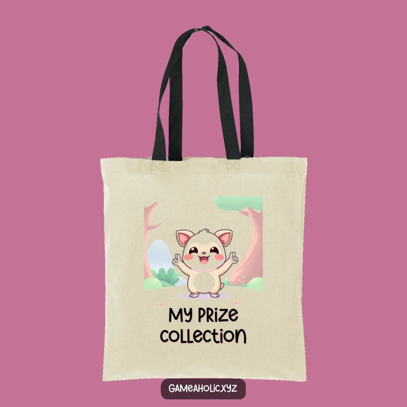 Funny Victory Creature Tote Bag: Happy Digital Pose Carry-All, Hilarious Gift Bag