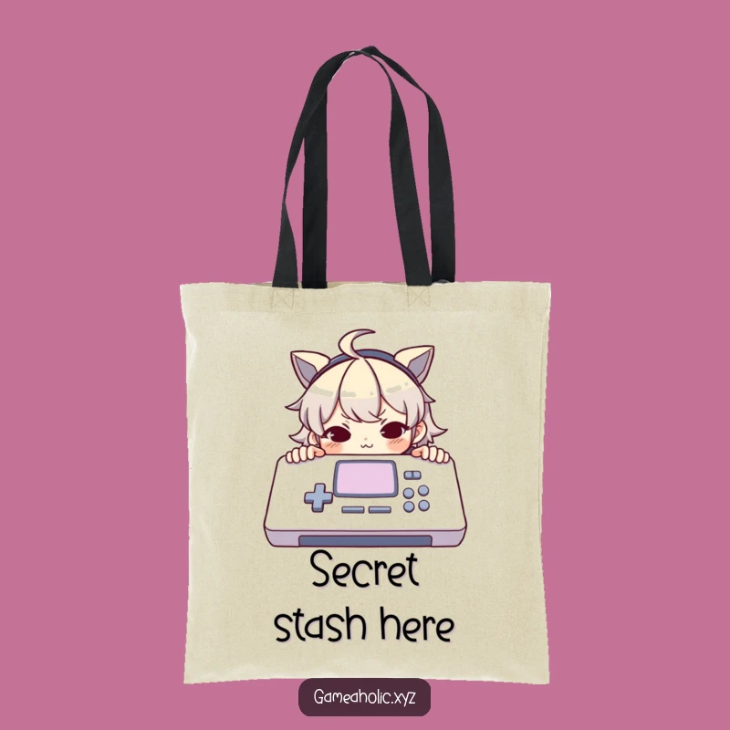 Funny Tote Bag: Mischievous Gamer Peeking, Practical Funny Gift